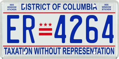 DC license plate ER4264