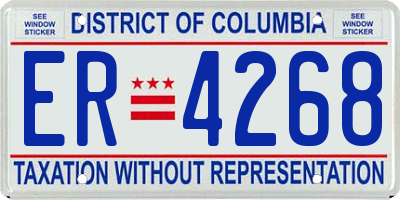 DC license plate ER4268