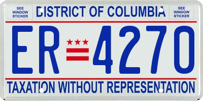 DC license plate ER4270