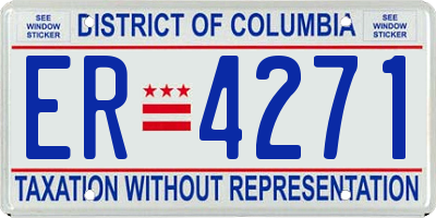 DC license plate ER4271