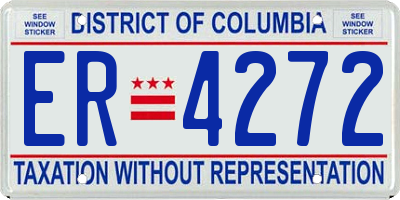 DC license plate ER4272