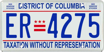 DC license plate ER4275