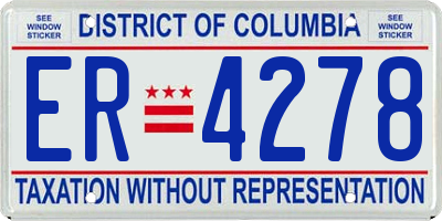 DC license plate ER4278