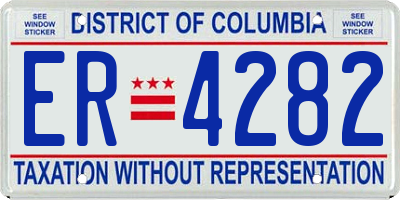 DC license plate ER4282