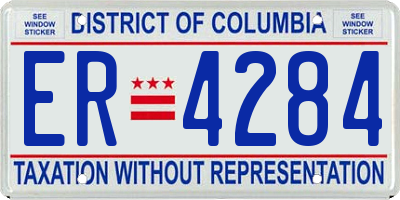 DC license plate ER4284