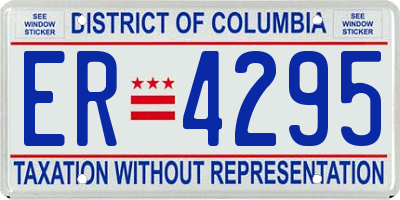 DC license plate ER4295
