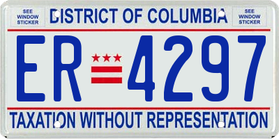 DC license plate ER4297