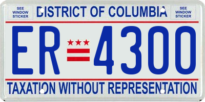 DC license plate ER4300