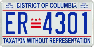 DC license plate ER4301