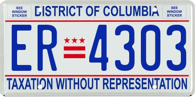 DC license plate ER4303
