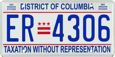 DC license plate ER4306