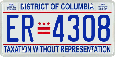 DC license plate ER4308