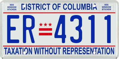 DC license plate ER4311