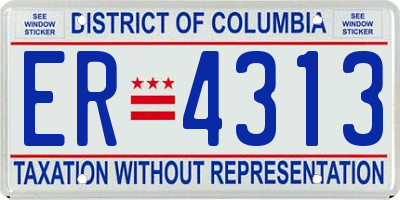 DC license plate ER4313