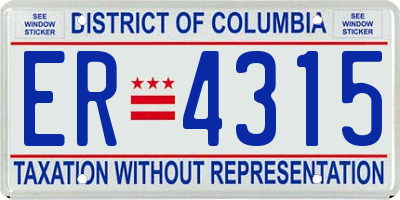 DC license plate ER4315