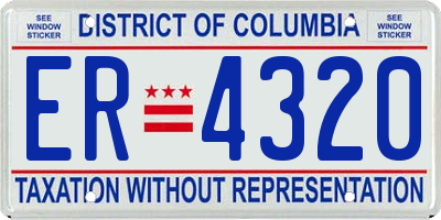 DC license plate ER4320