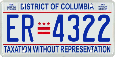 DC license plate ER4322