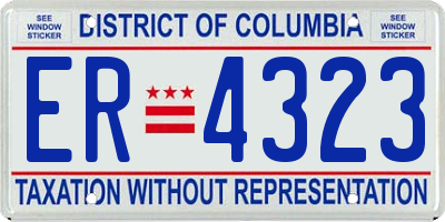 DC license plate ER4323
