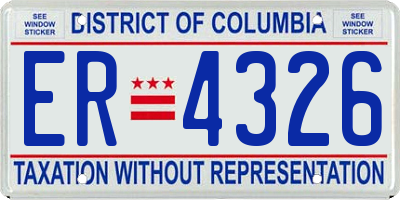 DC license plate ER4326