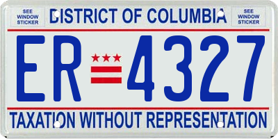 DC license plate ER4327