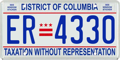 DC license plate ER4330