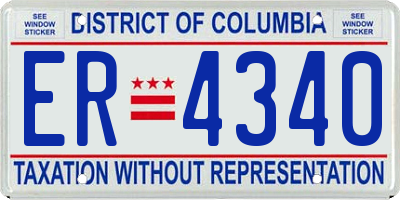 DC license plate ER4340