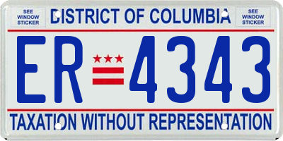 DC license plate ER4343