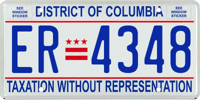 DC license plate ER4348