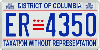 DC license plate ER4350
