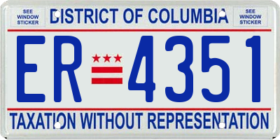 DC license plate ER4351