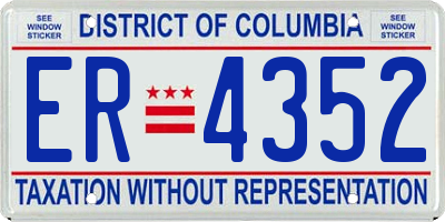 DC license plate ER4352