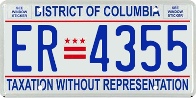 DC license plate ER4355