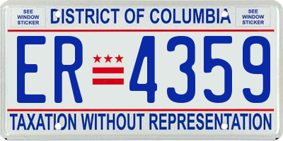 DC license plate ER4359