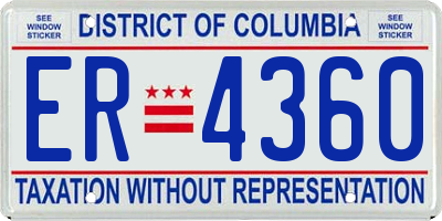 DC license plate ER4360