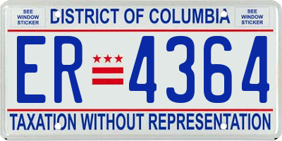 DC license plate ER4364