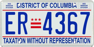 DC license plate ER4367