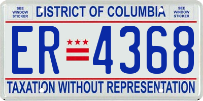 DC license plate ER4368
