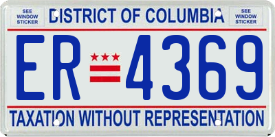 DC license plate ER4369