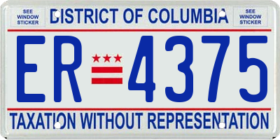 DC license plate ER4375