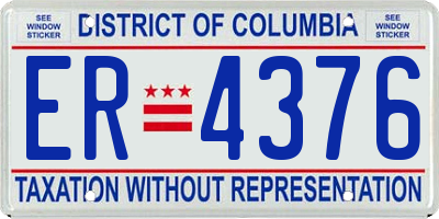 DC license plate ER4376