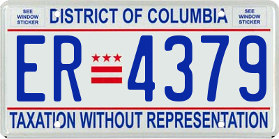 DC license plate ER4379