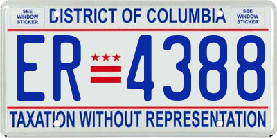 DC license plate ER4388