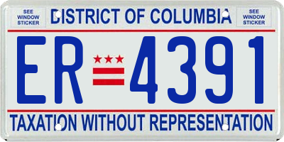 DC license plate ER4391