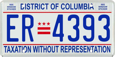 DC license plate ER4393