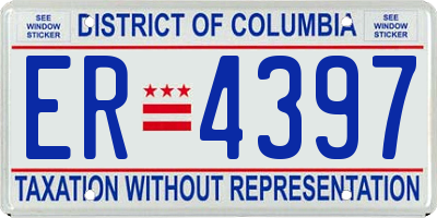 DC license plate ER4397