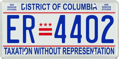 DC license plate ER4402