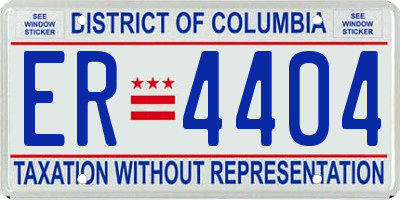 DC license plate ER4404