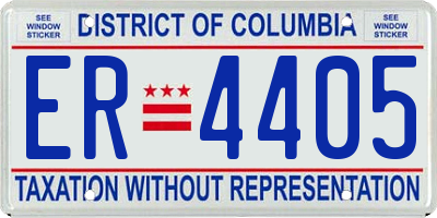 DC license plate ER4405