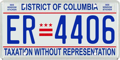 DC license plate ER4406