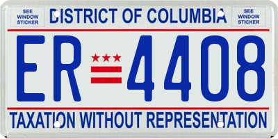 DC license plate ER4408